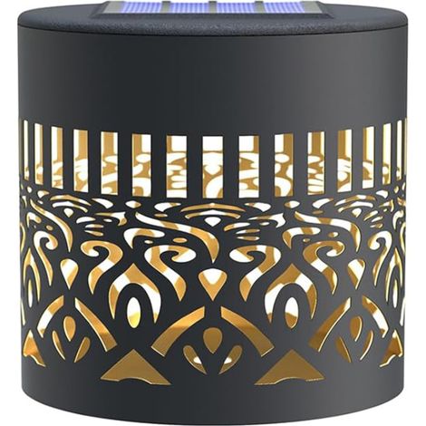 Mandala métallique Sunshine, lot de 2 lampes de 10 lumens - Décoration extérieure étanche IP55 pour jardin, cour et terrasse - Couleur chaude (1/5)