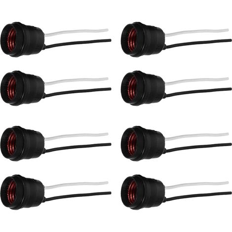 8 pièces Douilles Étanches avec Câble Support Ampoule Noir Flexible Résistant Aux Intempéries pour Extérieur Salle de Bain Jardin (1/5)