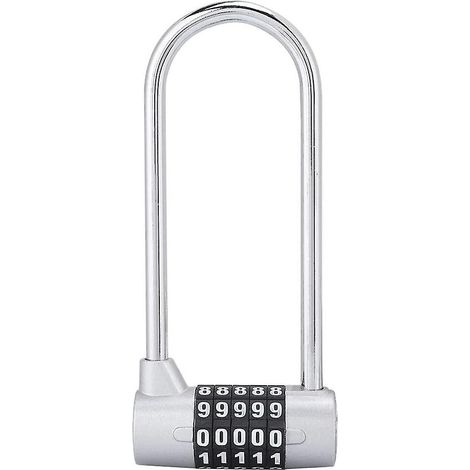 2023 - Cadenas en alliage de zinc en forme de U, combinaison à 5 chiffres, extra long, idéal pour valise ou salle de sport (1/3)