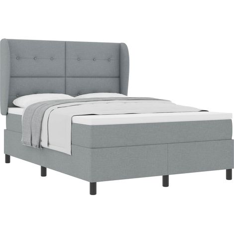 Maison Exclusive - Letto a molle con materasso Grigio chiaro 140 x 190 cm Tessuto