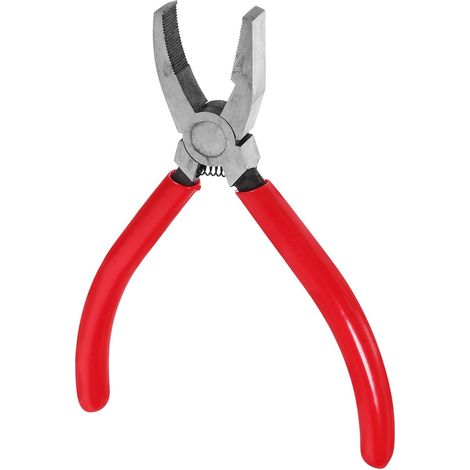 Curved Red Glass Breaker in Steel and Solid Rubber for Safely Cutting Stained Glass, Mosaics and Glasswork (1/5)