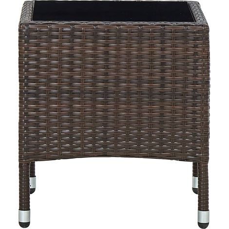 vidaXL Garden Table Brown 40x40x45 cm Poly Rattan