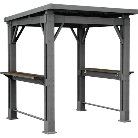 Keter Signature Grill-Pavillon – wetterfest, Holzoptik, Metallverstärkung (1/4)