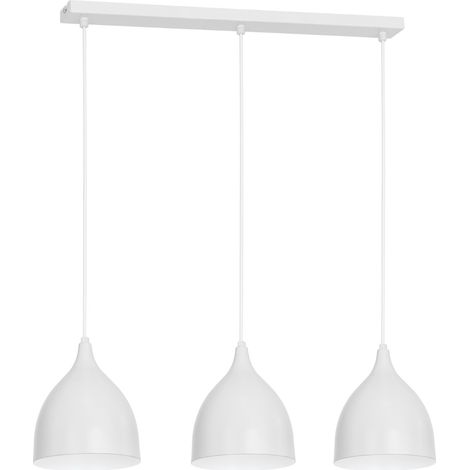 Suspension grise 3 abat-jour barre 72cm E27 Luminex