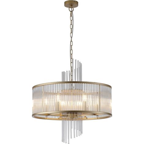 Suspension Lara or avec verre transparent Ø 55cm - 11600-6GO (1/3)