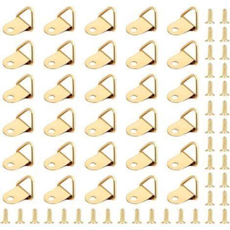 50 Pièces Crochet pour Cadre,Attache Tableau,Photo Anneaux Triangulaires Cadre,Support Murale Cintre avec 50 Pièces Vis Utilisé pour les Cadres Photo, Suspension de Décorations de Meubles (1/5)