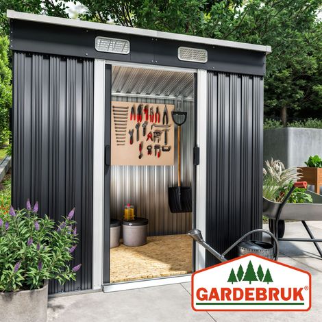 Abri de jardin métal 3,4m³ Cabane de jardin Rangement vélos outils Anthracite
