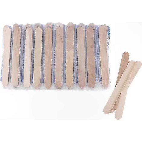 Petits grattoirs à cire en bois pour l'épilation, 100 pièces par paquet, noirs. (1/5)