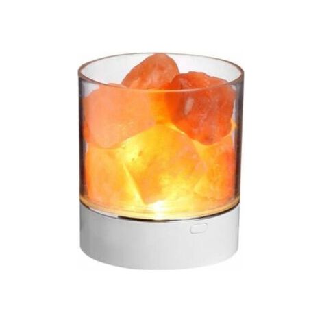 Night light salt lamp table lamp bedside atmosphere lamp USB flame salt stone lamp (1/4)