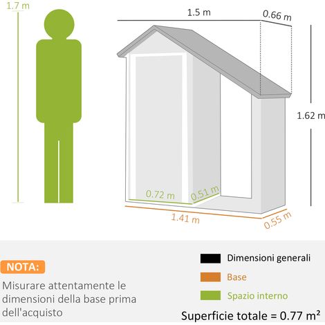 Râtelier à bûches extérieur (avec rangement pour outils), 0,77 m², 150 x 66 x 162 cm, acier galvanisé, gris foncé (1/5)