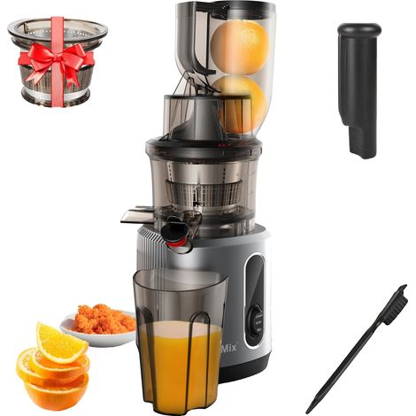 Extracteur de jus à froid, moteur puissant de 200W, goulot d'alimentation large de 78 mm (1/2)