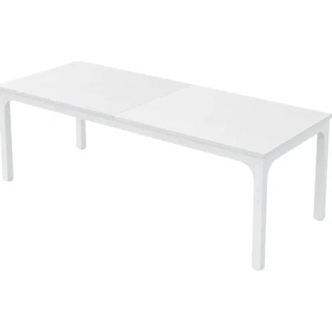 Rechteckiger Esstisch Weiß 200 x 70 x 75 cm aus MDF und Metall (1/5)