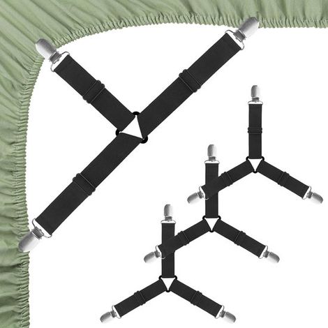 Tenditore per fogli triangolare regolabile - Tenditore per fogli con clip metalliche - Antiscivolo - Confezione da 4 (1/5)