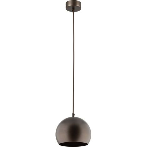 Pendelleuchte Metall E27 rund D: 17 cm H: max. 150 cm Braun Kugel Schirm Retro Design