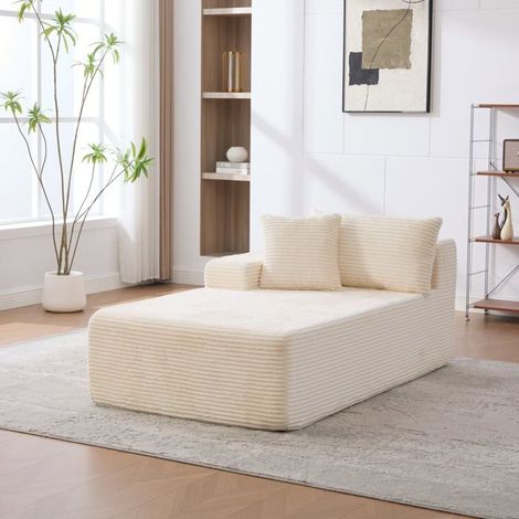 Canapé - SOGEU - W3633P463987 - Chenille beige - Modulable - Confort moelleux (Densité 30 kg/m³) (1/5)