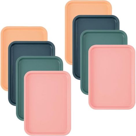 8 bandejas de plástico para servir，24 x 17 x 1,5 cm，mini bandejas para servir，bandejas de plástico para servir，bandejas pequeñas para servir (1/5)