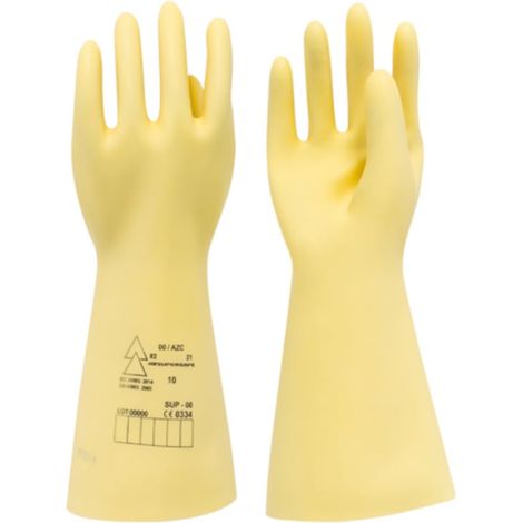 Gants isolants électriques 500V – Taille 8/M – Élastomère naturel pour protection contre chocs – Finition Wellfit ergonomique – Catu