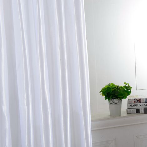 Voile pour Fenêtre Salon et Salle de Bain en Fibre Polyester Blanche 100 x 250 cm - Rideau Anti-UV et Noirceur 1 pièce (1/5)