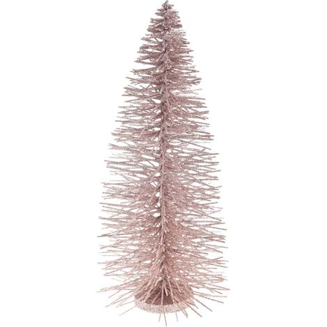 Albero Cono con Glitter Rosa alberello natalizio da tavolo per interno ed esterno -70 cm (1/2)
