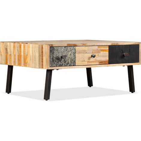 Couchtisch Recyceltes Massivholz Teak 90x65x40 cm