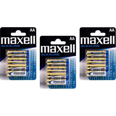 Lot de 3 Blisters de 4 Piles alcaline AA Mignon LR6 1,5 V (1/5)