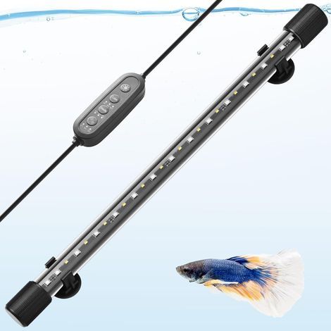 1 Rampe LED Aquarium 48cm, Éclairage RGBW IP68, Minuterie 24h, Ajustement Couleur, Pour Nano Aquarium (1/5)