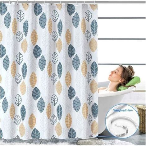 Rideau De Douche - Polyester - Salle De Bain - 180x200 Cm - Blanc (1/5)