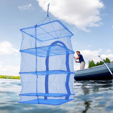 4 Schichten Trocknungsnetz - Faltbare Mesh Trockennetz Kräutertrockner,Hängendes Kräuter-Trockennetz Zusammenklappbar für Kleidung, Obst, Gemüse, Fisch,Kräuter