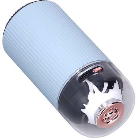 Kleiner Luftbefeuchter mit Nachtlicht, 300 ml, tragbarer Nebelzerstäuber, 2-in-1 Mini-USB-Luftbefeuchter für Auto und Büro, 5 V, blau (1/5)