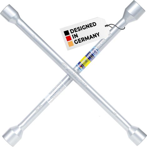alca® Universal Radkreuzschlüssel 17, 19, 21, 22 mm, Radmutternschlüssel, Reifenwechsel, Radwechsel