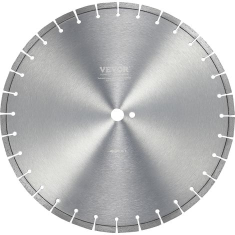 VEVOR Disco de Corte de Diamante 450 mm Disco de Diamante Húmedo o Seco Hoja de Sierra con Dientes Planos 12 mm Diámetro del Orificio Central Universal 25,4 mm Para Hormigón, Azulejos, Ladrillo