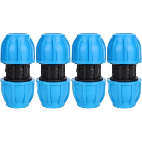 Set di 4 connettori in plastica PE da 25 mm dritti – raccordo per tubi dell'acqua in PPR/PE/PVC