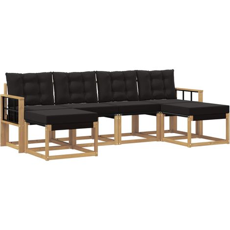 Set di divani da esterno 6 pz Bianco e Nero vidaXL (1/5)