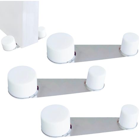 Tope adhesivo para puerta de suelo con retención giratoria - tope para puerta interior - tope para puerta de suelo para marco de puerta, paquete de 4 (1/5)