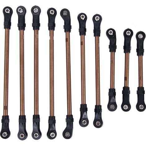 10 pièces Tiges de Liaison en Acier Inoxydable 324mm pour TRAXXAS TRX4 Voiture RC Tout-Terrain (1/5)