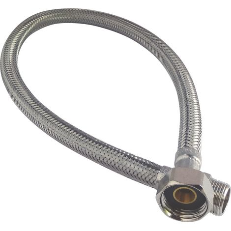 Flexible sanitaire - Raccord mâle 3/8" écrou tournant 1/2" - L = 300mm - DN8 (1/4)