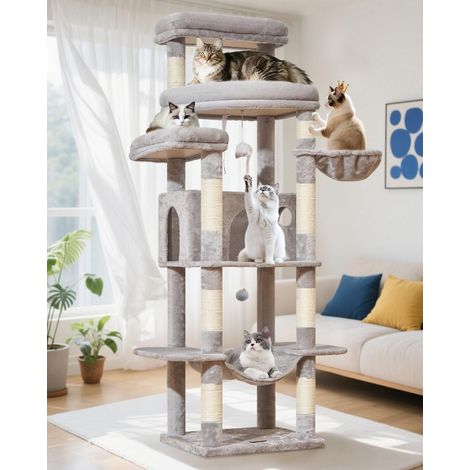Arbre À Chat 180 cm, Tour XXL Adapté Aux Grands Chats Jusqu’à 9Kg (1/5)