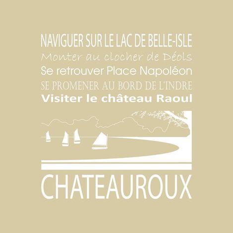 Tableau sur toile Châteauroux beige 30x30 cm - Impression sur Toile Murale Décorative - Image imprimée en HD sur Toile - Toile sur Châssis en Bois FSC - Fabriqué en France
