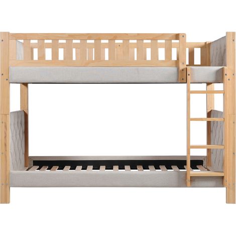 Litera infantil de madera y MDF gris y natural 90 x 200 cm (1/5)