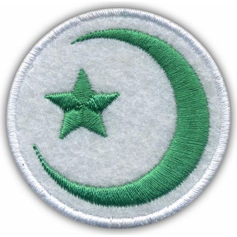 Patchion Halbmond und Stern – zum Aufbügeln/Heißsiegeln – bestickter Aufnäher/Abzeichen/Emblem