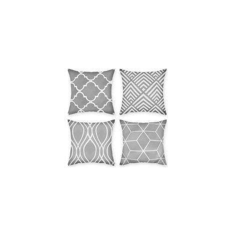 Lot de 4 Housses de Coussin Gris 45x45 cm, Taies d'Oreiller Carrées en Coton, Décoration Intérieur et Extérieur pour Canapé, Jardin (1/4)