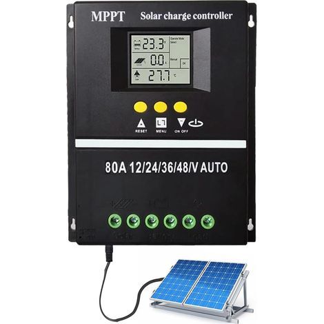 Photovoltaik-Laderegler - Solarladeregler, Solarenergie-Managementgerät mit LCD-Bildschirm (80 A) (1/5)