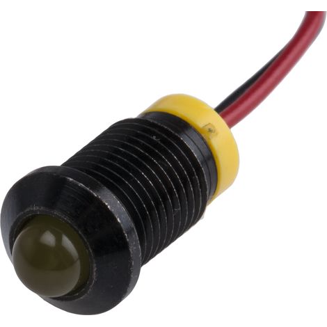 Voyant LED lumineux Jaune RS PRO, dia. 8mm, 2V c.c., IP67 ( Prix pour 1 )