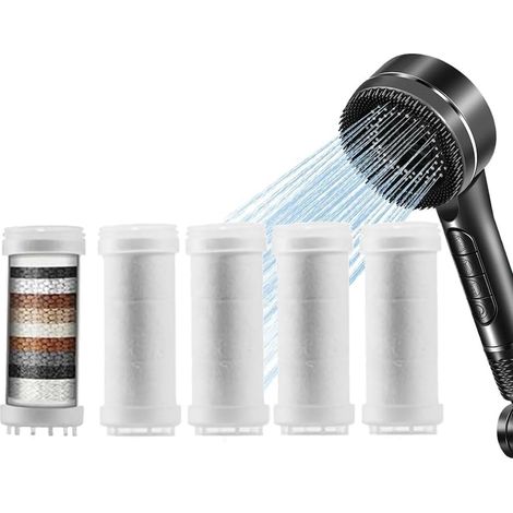 5 filtres de rechange Filtre Remplaçable, pour pommeau de douche de amovible, L'osmose Inverse, Chlore et le Fluorure et La Filtration (5  2.5cm) (1/5)