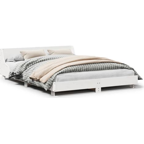 Maison Exclusive - Letto senza Materasso Bianco 150x200 cm Legno Massello di Pino