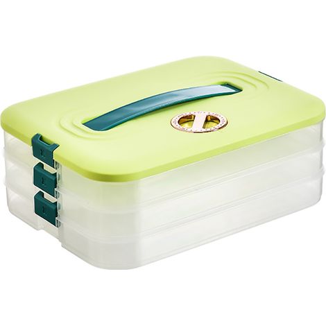 Kühlschrankablage, Ravioli-Aufbewahrungsbox, 3-stöckige stapelbare Aufbewahrungsbox mit Deckel (1/5)