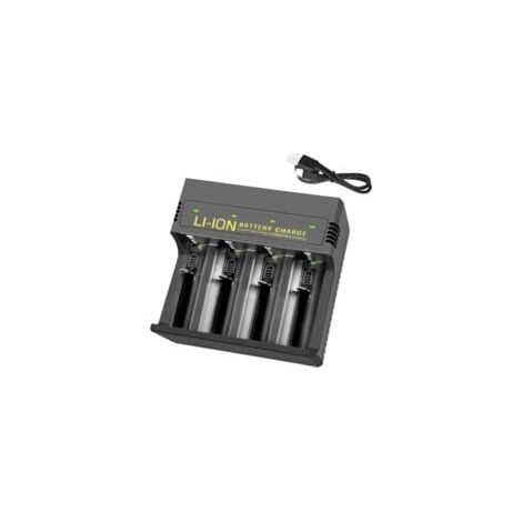 Chargeur de batterie universel pour piles rechargeables C AA AAA, NiMH NiCd Li-ion, charge rapide USB-C avec fonction de décharge, 4 emplacements indépendants. (1/5)
