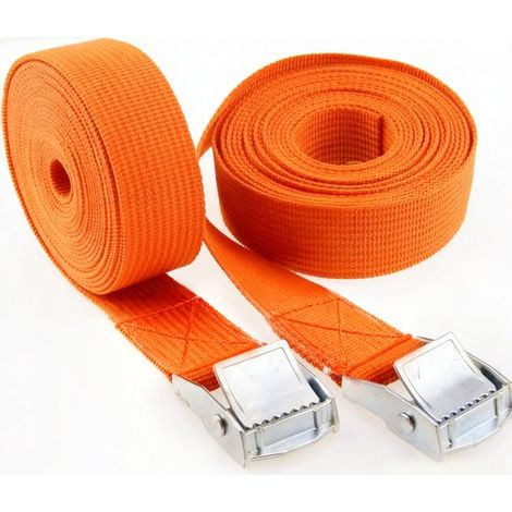 2 sangles de tension, kit de fixation avec sangle pour porte-vélos, porte-motos et porte-vélos, vert olive, 2,5 x 200 cm (1/5)