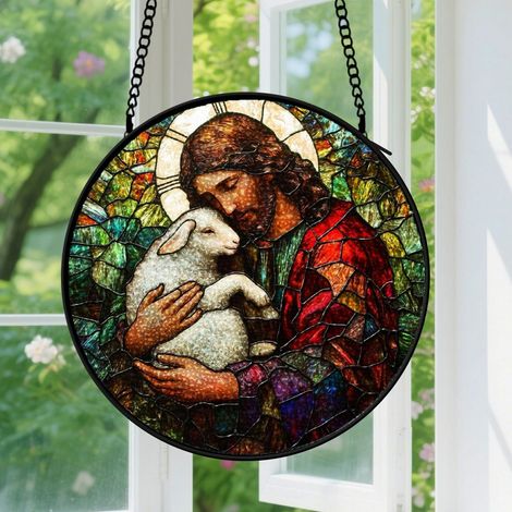 Capteur de soleil en vitrail - décoration spirituelle 9cm (1/4)