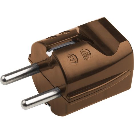 Meister 7421050 - Spina Schuko con protezione da contatto, in plastica, 250 V, 16 A, sezione cavo massima 2,5 mm2, IP20, per interni